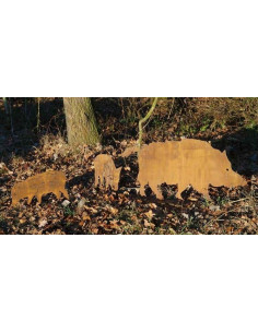 Tiere - Edelrost Tierfiguren Wildschwein mit Rohr als Steckverbindung - 100 cm breit Wildschwein mit einem Rohr als Steckverbind 2