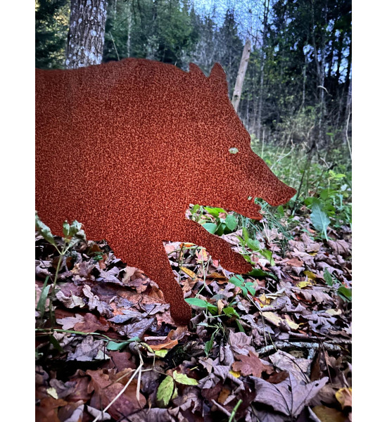 Laufendes Wildschwein auf Platte - Höhe 54 cm -...