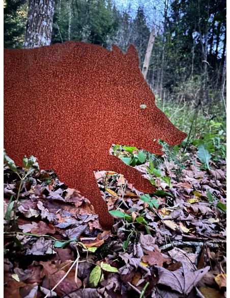Laufendes Wildschwein auf Platte - Höhe 54 cm - Breite 88 cm