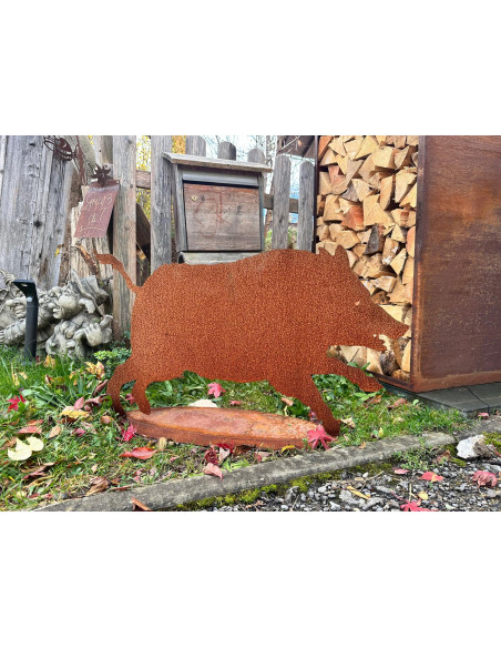 Laufendes Wildschwein auf Platte - Höhe 54 cm - Breite 88 cm