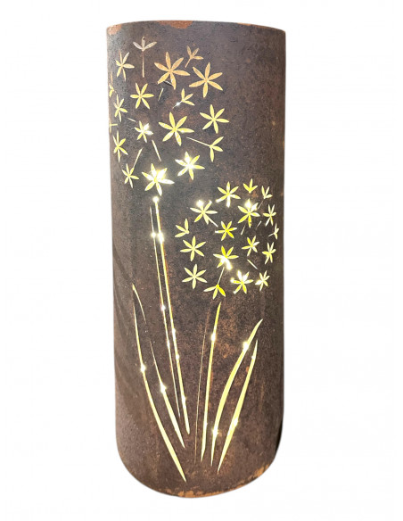 Dekolicht Edelrost Windlicht Allium mit Boden, 43 cm hoch, Ø 18 cm Ein schönes und massives Edelrost Windlicht zu Stellen das ni