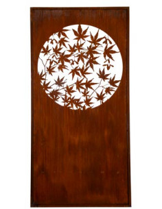 Herbstblätter Metall Sichtschutzwand mit rundem Ausschnitt - japanischer Ahorn - 200 cm hoch - 100 cm breit 
Höhe: 200 cm
Brei