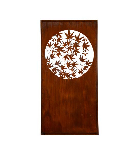 Herbstblätter Metall Sichtschutzwand mit rundem Ausschnitt - japanischer Ahorn - 200 cm hoch - 100 cm breit 
Höhe: 200 cm
Brei