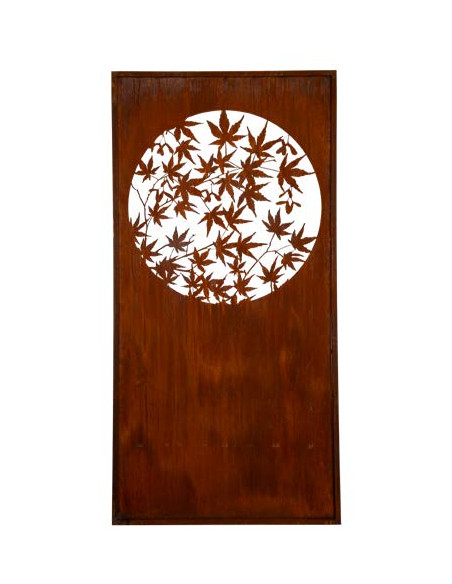 Herbstblätter Metall Sichtschutzwand mit rundem Ausschnitt - japanischer Ahorn - 200 cm hoch - 100 cm breit 
Höhe: 200 cm
Brei