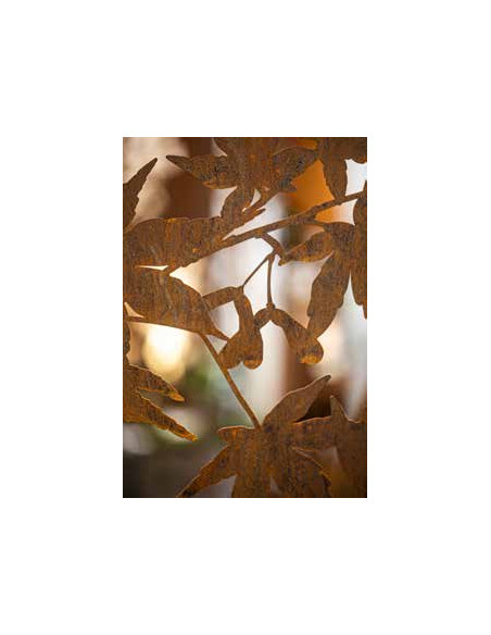 Herbstblätter Metall Sichtschutzwand mit rundem Ausschnitt - japanischer Ahorn - 200 cm hoch - 100 cm breit 
Höhe: 200 cm
Brei