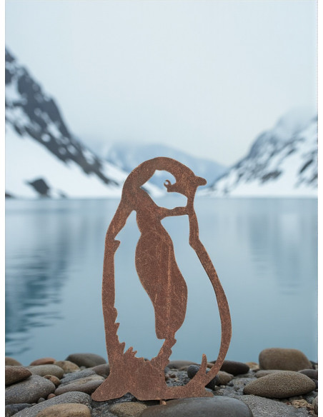 Pinguin Figuren für den Garten Königspinguin Baby - zum Stecken - Höhe 38 cm 
Höhe 38 cm
Breite 22 cm 
Stab 30 cm
