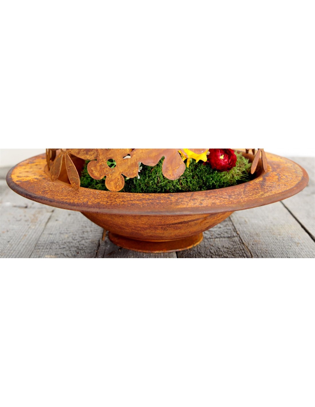 Runde Rost Schale mit Rand 40 cm Ø