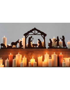 Weihnachtsdeko Aussen Krippenszene links - Schäfer Schafe und Esel - Figurenhöhe 16 cm Krippenszene links, Schäfer, Schafe und E 2