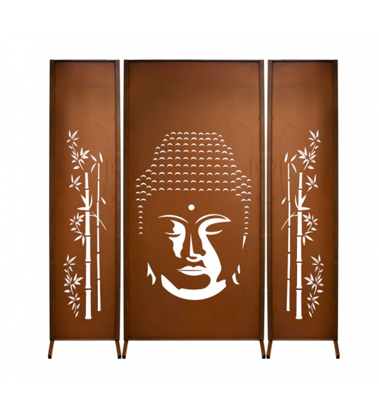 Trennwand Set Metall mit Motiv - Buddha Höhe...