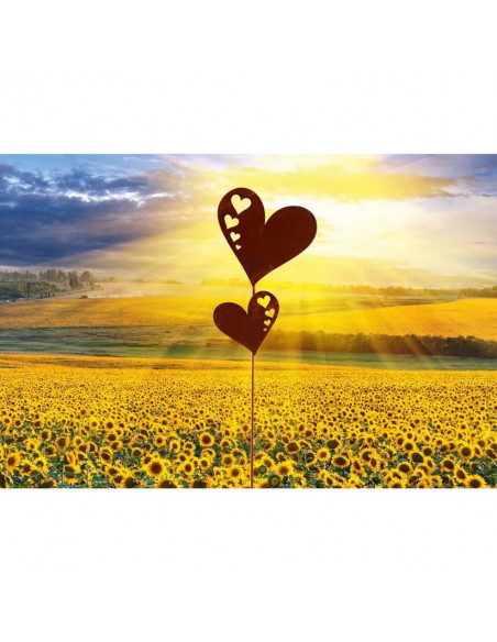Gartenstecker Gartenstecker - 2 Herzen mit Herzausschnitt - 24 cm 
Höhe 24 cm
Breite 18 cm
Stab Länge 40 cm
