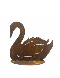 Enten und Gänse Schwan sitzend - mit Ausschnitten - auf Platte - Höhe 16cm 
Höhe 16 cm
Breite 18 cm
