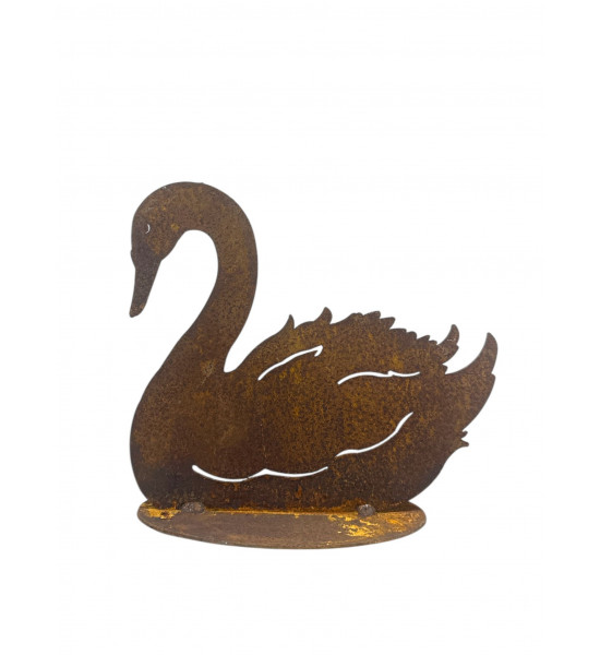 Enten und Gänse Schwan sitzend - mit Ausschnitten - auf Platte - Höhe 16cm 
Höhe 16 cm
Breite 18 cm
