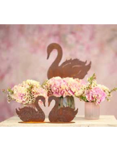 Enten und Gänse Schwan sitzend - mit Ausschnitten - auf Platte - Höhe 16cm 
Höhe 16 cm
Breite 18 cm
 2