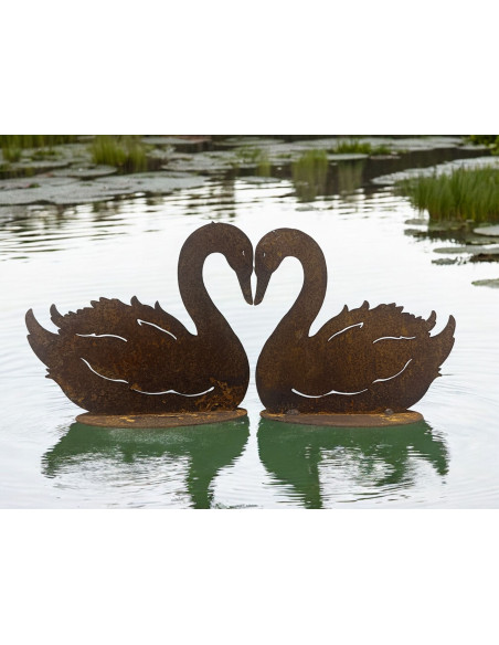 Enten und Gänse Schwan sitzend - mit Ausschnitten - auf Platte - Höhe 16cm 
Höhe 16 cm
Breite 18 cm
