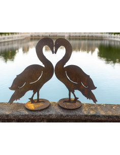 Enten und Gänse Schwan seitlich stehend - mit Ausschnitten - auf Platte - Höhe 26 cm  2