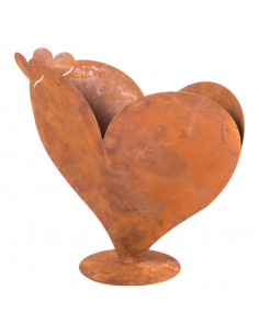 Herzige Dinge - Edelrost Dekoherzen Pflanzherz 33x26 cm mit mit Miniherzen oben an der Seite 