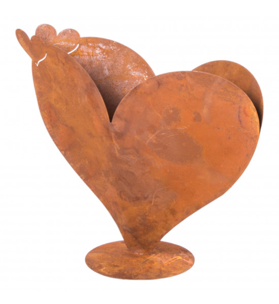 Herzige Dinge - Edelrost Dekoherzen Pflanzherz 33x26 cm mit mit Miniherzen oben an der Seite 