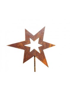 Sternstecker Gartenstecker Stern asymetrisch - 20 x 24 cm mit langem Stecker 80 cm 
Dieser Gartenstecker Stern ist eine wunderb