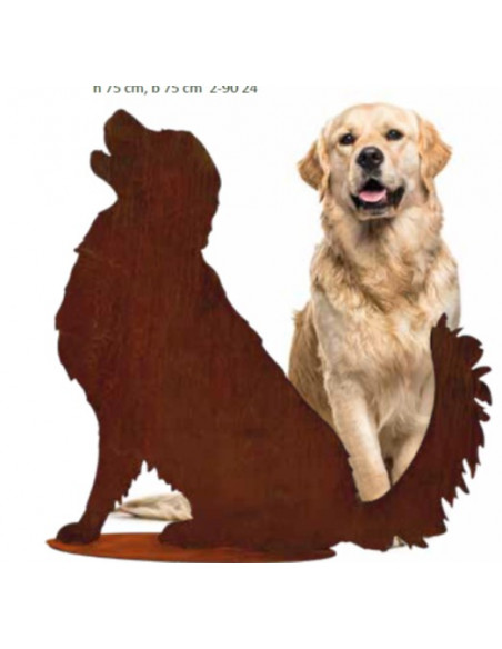 Deko Hunde Deko Hund Golden Retriever lebensgroße Figur aus Metall -  75 cm hoch 
Höhe 75 cm
Breite 
aus Stahl mit Edelrost P