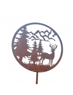 Hirsche, Wildtiere und Waldbewohner Gartenstecker Hirsch mit Berge Ø 18 cm - Höhe 97 cm - klein 
Ø 18 cm
Höhe 97 cm
