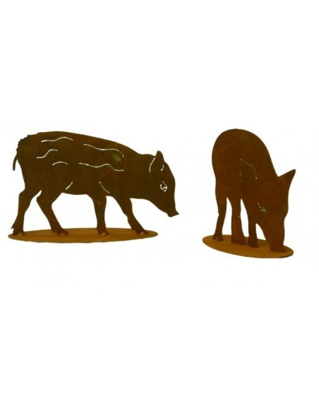 2er Set Wildschwein Frischlinge auf Platte