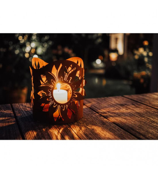 Windlichte und Kerzenhalter für Weihnachten Windlicht - Sonnenblume - Höhe 20 cm 