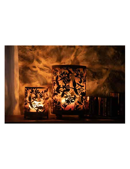 Windlichte und Kerzenhalter für Weihnachten Geißblatt Windlicht zum Stellen - Höhe 19.5 cm - klein 