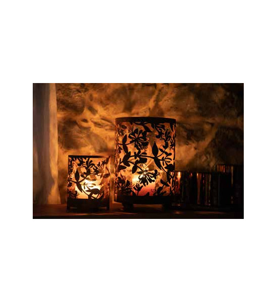 Windlichte und Kerzenhalter für Weihnachten filigranes Geißblatt Windlicht - Lonicera mit Trichterblüte - Höhe 30 cm - Groß 
Hö