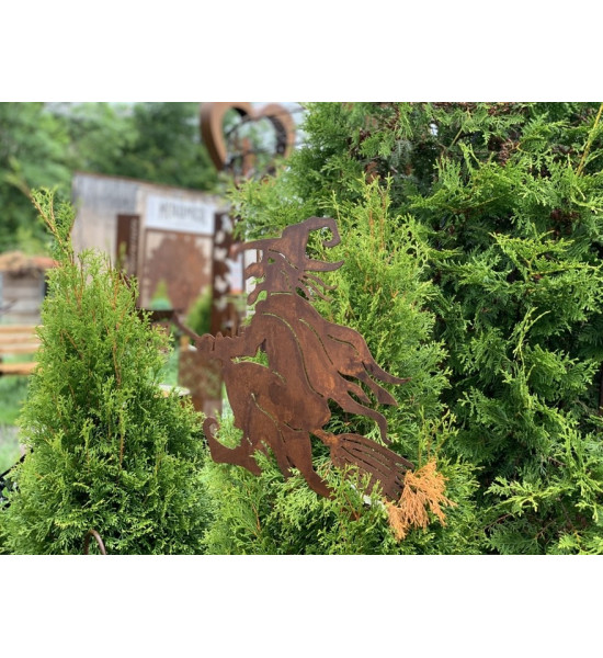 Alte Hexe als Gartenstecker - klein - 40 cm