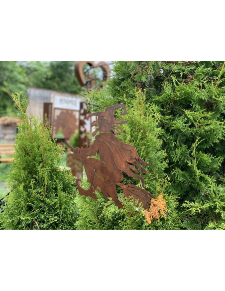 Alte Hexe als Gartenstecker - klein - 40 cm