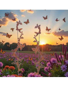 Gartenstecker filigraner Schmetterlingsschwarm - Gartenstecker - 83 cm hoch 
filigran gearbeitete Schmetterlinge als Gartenstec 2