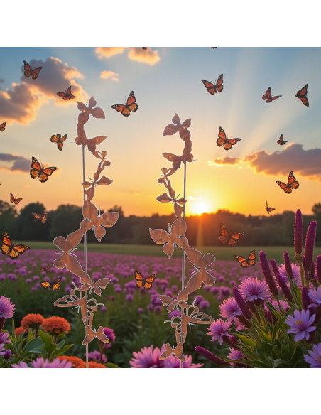 filigraner Schmetterlingsschwarm - Gartenstecker - 83 cm hoch