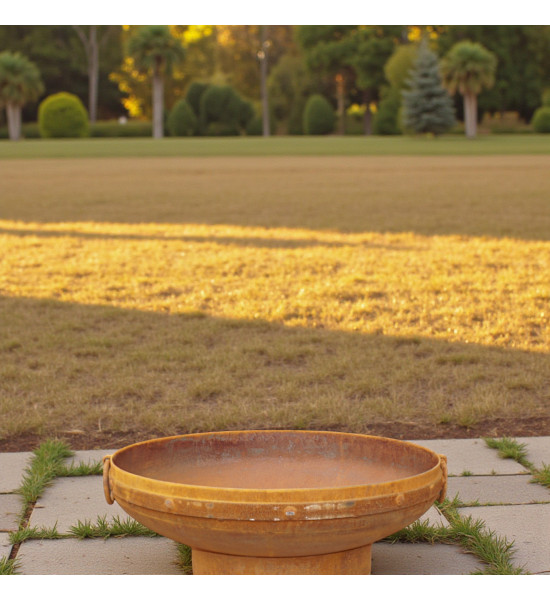 Feuerschalen Feuerstelle Vikings Ø 70 cm 

massive schwere Feuerschale mit Tragegriffen
70 cm Durchmesser
Höhe 26 cm
massiv