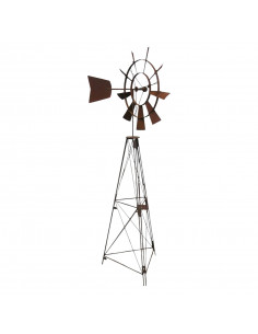 Windräder und Windspiele klassische Windmühle - Farm-Windrad auf hohen Gitterturm 180 cm hoch 
zweiteilig
Dreifuss Höhe 180 cm