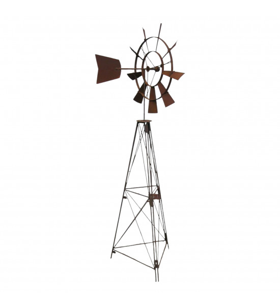 Windräder und Windspiele klassische Windmühle - Farm-Windrad auf hohen Gitterturm 180 cm hoch 
zweiteilig
Dreifuss Höhe 180 cm