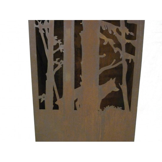 Rost Säule Wald und Wild 120 cm hoch Fuchs