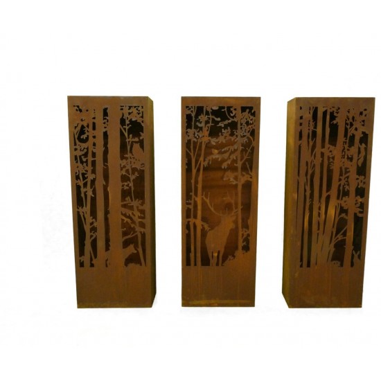 Rost Säule Wald und Wild 120 cm hoch Fuchs