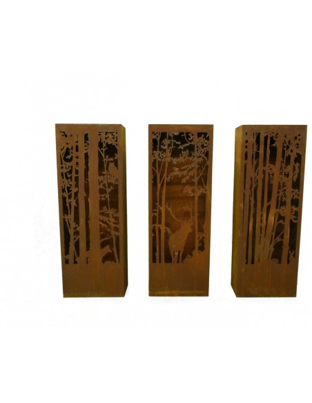 Rost Säule Wald und Wild 120 cm hoch Fuchs