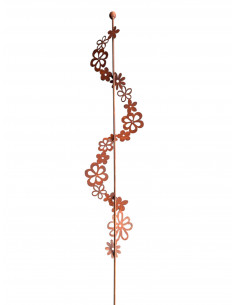 Gartenstecker Hippie geschwungener Blumenstab mit Kugel - Höhe 160 cm , h 160 cm, VE2