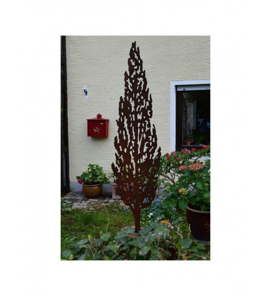 Blumen und Bäume Edelrost Zypresse - Toscana - Höhe 200 cm - mit Hülse 
Edelrost-Zypresse für den Garten als Metallskulptur
Hö