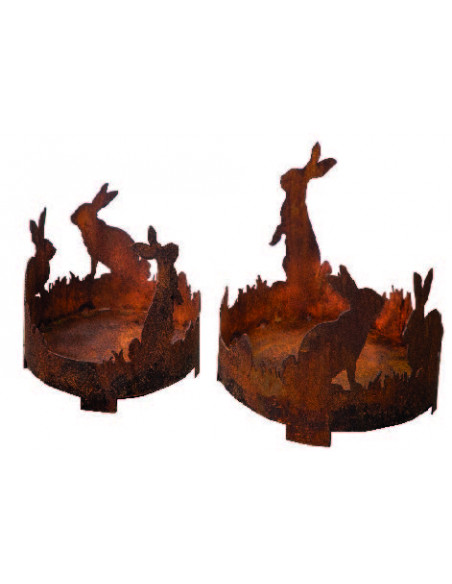 Osterhasen Edelrost Hasentablett rund - Ø 20 cm - klein 
Höhe 18 cm
Breite 20 cm
