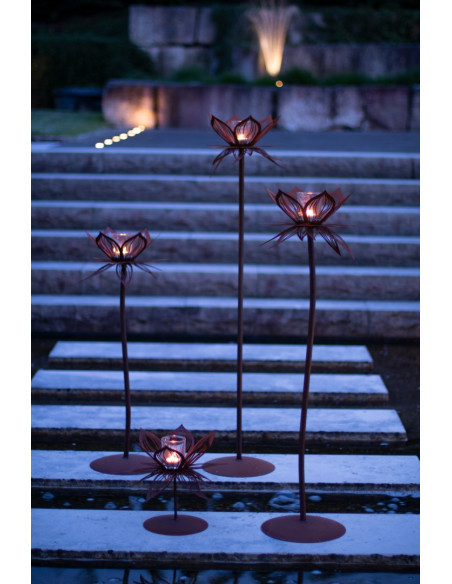 sonstige Blumen Lotusblume Skulptur Garten - Höhe 84 cm - Ø 36 cm - klein 🌸 Metall-Lotusblume mit Glas
Diese zarte Lotusblume a