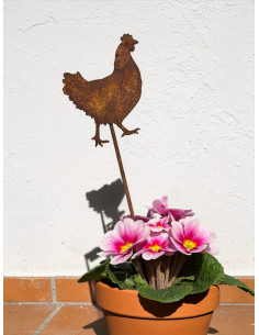 Hühner, Gockel und Küken kleiner Deko Hahn als Stecker - Höhe 13 cm 
kleiner Blumentopstecker für Ostern und Frühjar, dieser Ha 2