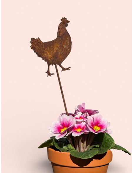 Hühner, Gockel und Küken kleiner Deko Hahn als Stecker - Höhe 13 cm 
kleiner Blumentopstecker für Ostern und Frühjar, dieser Ha