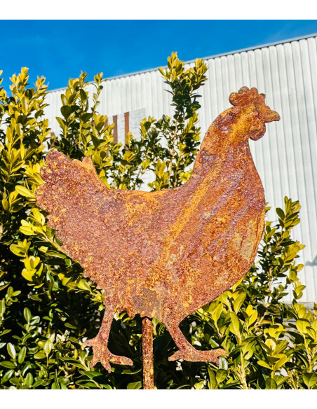 Hühner, Gockel und Küken kleiner Deko Hahn als Stecker - Höhe 13 cm 
kleiner Blumentopstecker für Ostern und Frühjar, dieser Ha