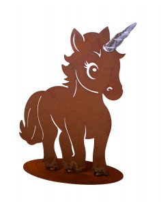 Feengarten märchenhafte Gartendeko Gartenfigur Einhorn Kind - Glitter - mit glänzendem Horn - 42 cm hoch 
Höhe: 42 cm
Breite: 