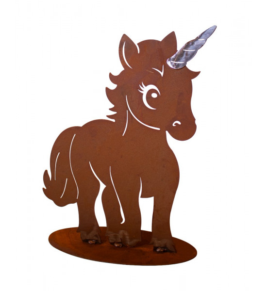 Feengarten märchenhafte Gartendeko Gartenfigur Einhorn Kind - Glitter - mit glänzendem Horn - 42 cm hoch 
Höhe: 42 cm
Breite: 