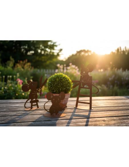 Edelrost Mäuse lustige Gartenmaus mit Scheere - Höhe: 20 cm 
Höhe: 20 cm
Breite: 16 cm
