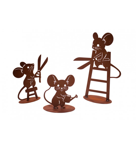 Edelrost Mäuse lustige Gartenmaus mit Scheere - Höhe: 20 cm 
Höhe: 20 cm
Breite: 16 cm
