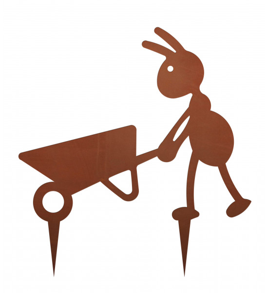 Start Beetstecker - Ameise mit Schubkarre - 25 cm 
Höhe: 25 cm
Breite: 24 cm
